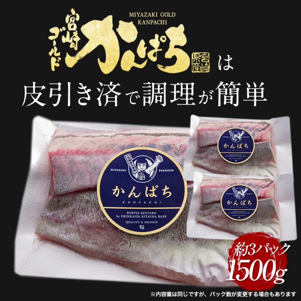 宮崎ゴールドカンパチ 1500g 2024 ギフト プレゼント 送料無料 お返し 贈答品 年配 お取り寄せ 極上 獲れたて かんぱち カンパチ 間八 勘八 産地直送 柵 さく 刺し身 宮崎