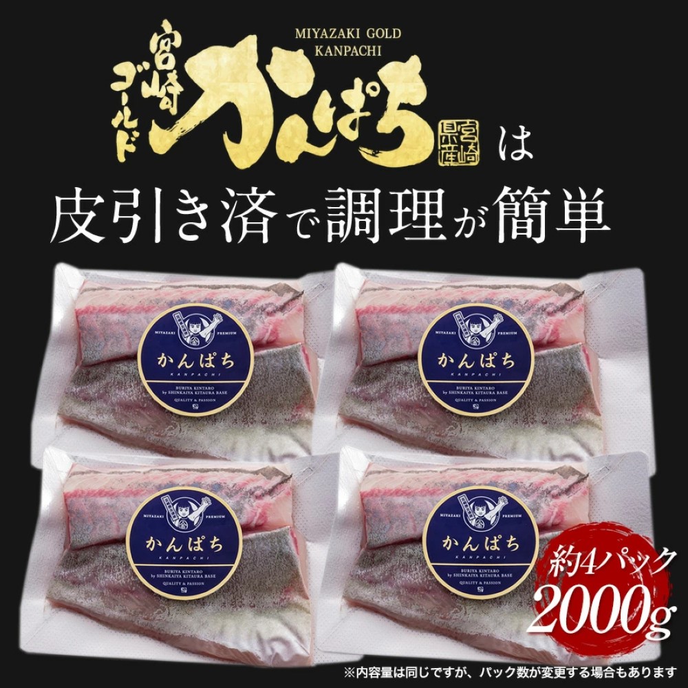 宮崎ゴールドカンパチ 2000ｇ 2024 ギフト プレゼント 送料無料 お返し 贈答品 食品 食べ物 お取り寄せ 極上 獲れたて かんぱち カンパチ 産地直送 柵 さく 刺し身 宮崎